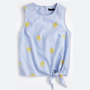 J. Crew Striped Pineapple-Embroidered Sleeveless Top